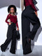 "LUX LASH VS8125-1" fabric pants - BLACK
